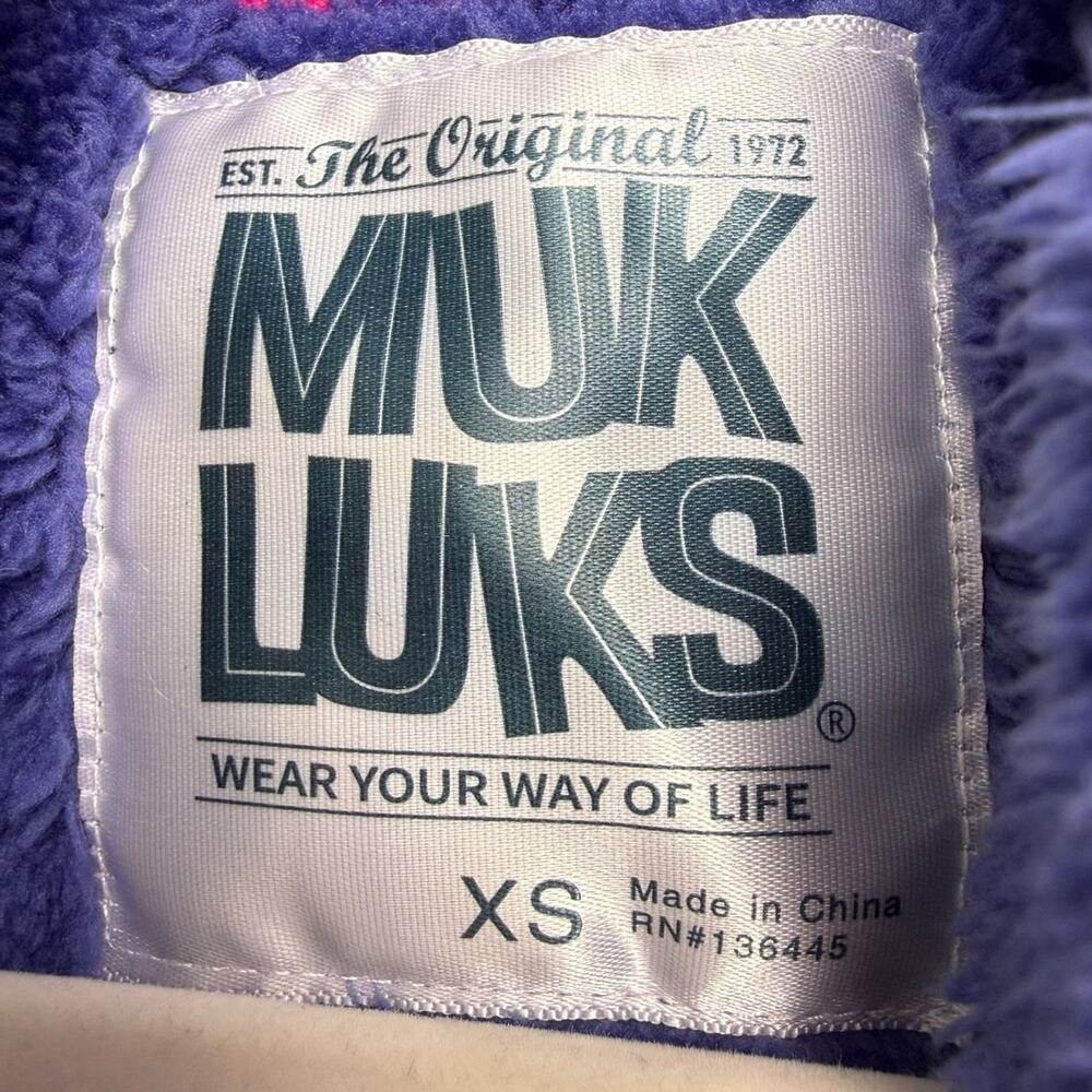 Muk Luks Womens Fuzzy Robe Checkerboard Texture Blue XS *Flawed* - Picture 2 of 8